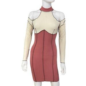 Women’s Color Block Cold Shoulder Dress